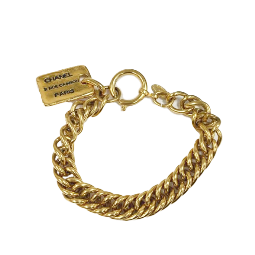 シャネル 31.RUE CANBON プレート チェーンブレスレット ゴールド 