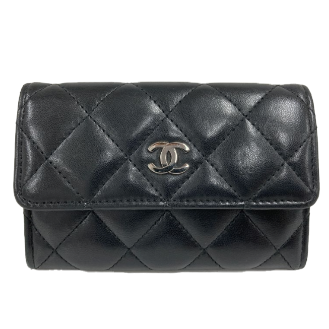 シャネル カードケース マトラッセ 黒 ラムスキン | ブランド品買取  
