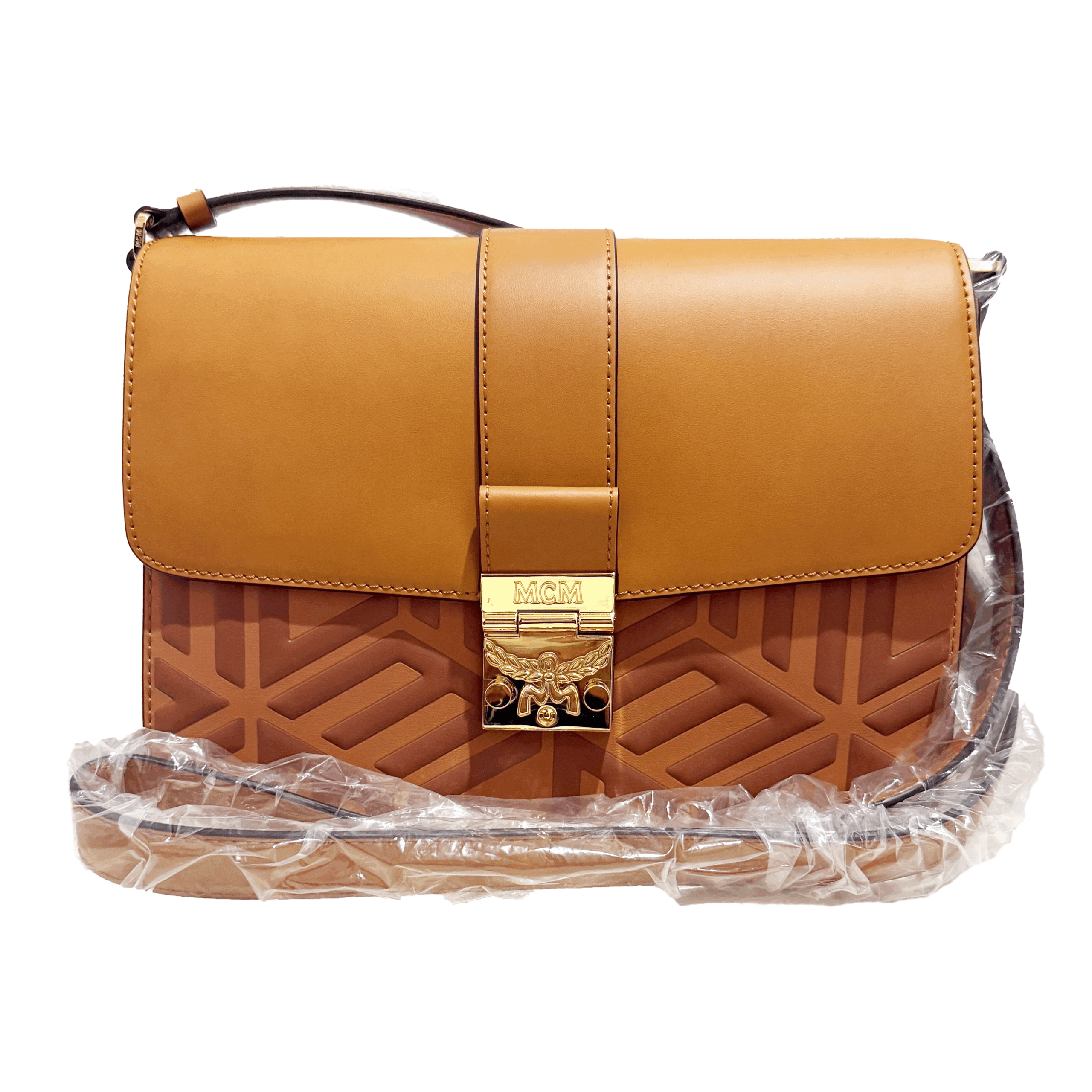 MCM トレイシー キュービック ロゴ レザー ショルダーバッグ ミディアム